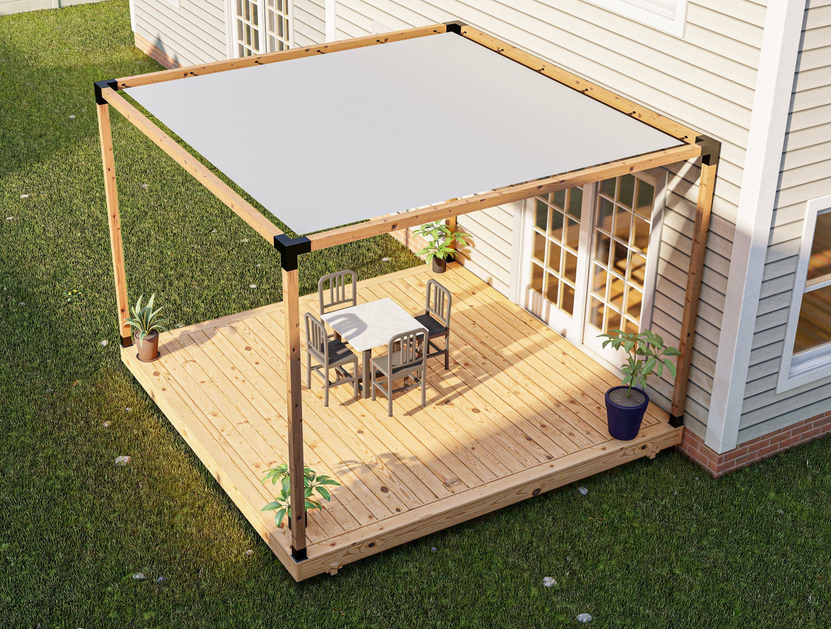 10 x 10 Cedar Wood Deck Kit ADIY