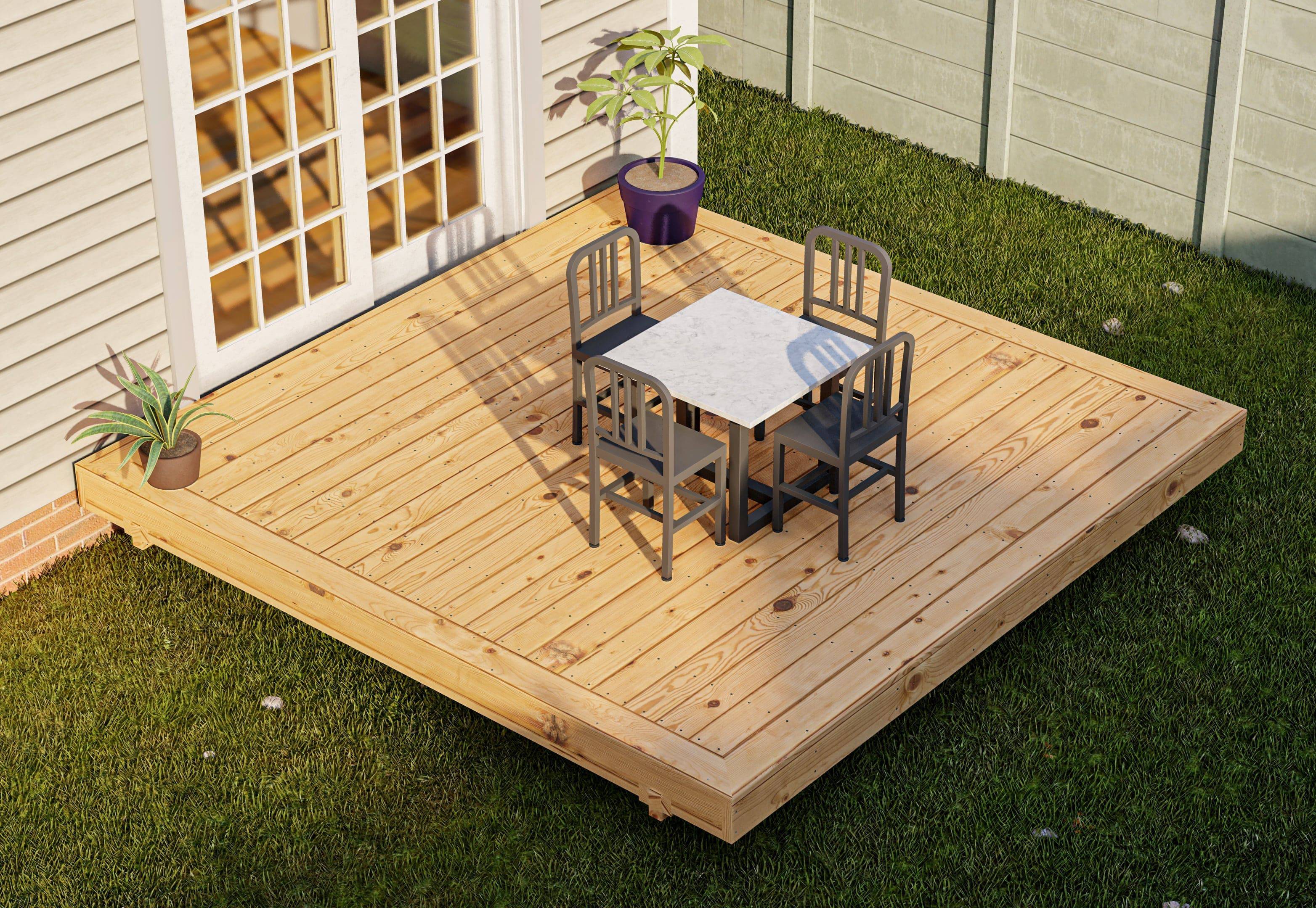 10 x 10 Cedar Wood Deck Kit ADIY
