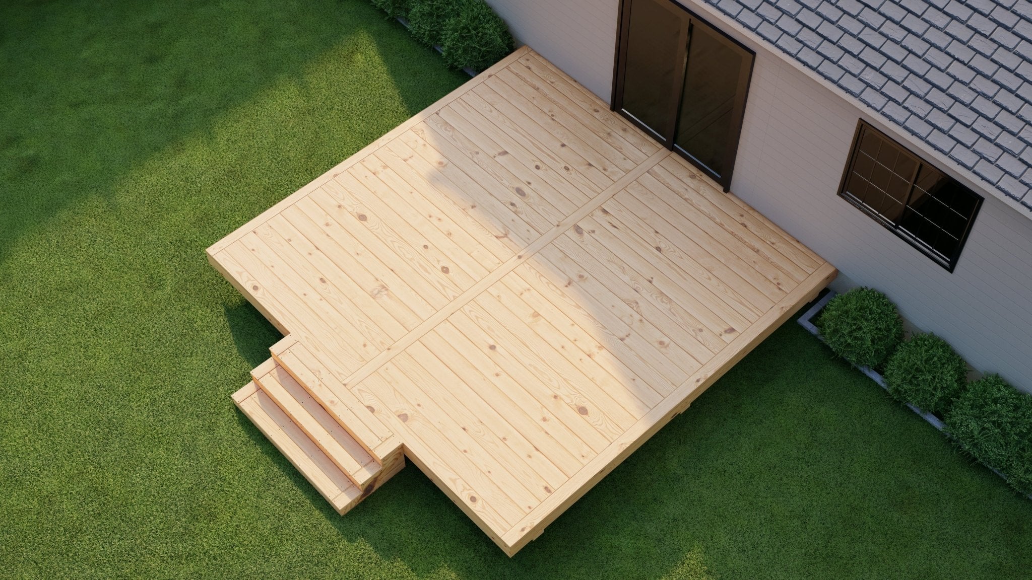 Pressure Treated (Kiln Dried) Wood Deck Kit - A - DIY