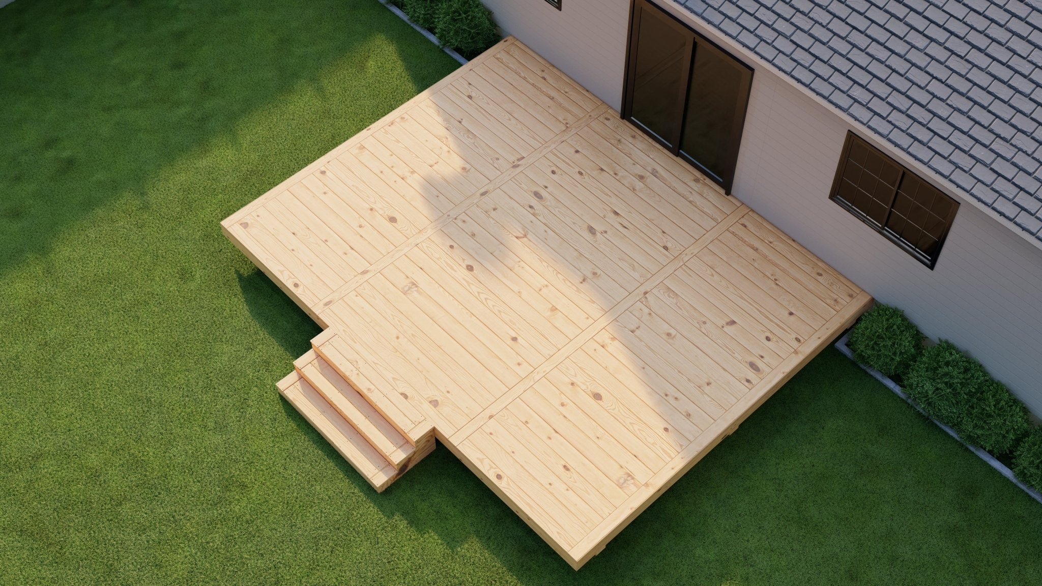Pressure Treated (Kiln Dried) Wood Deck Kit - A - DIY