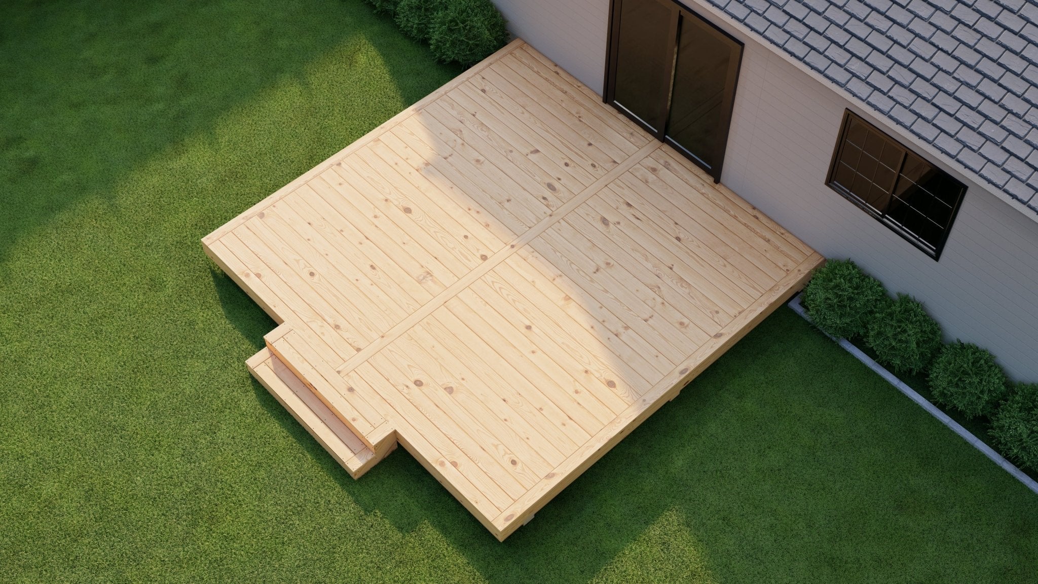 Pressure Treated (Kiln Dried) Wood Deck Kit - A - DIY