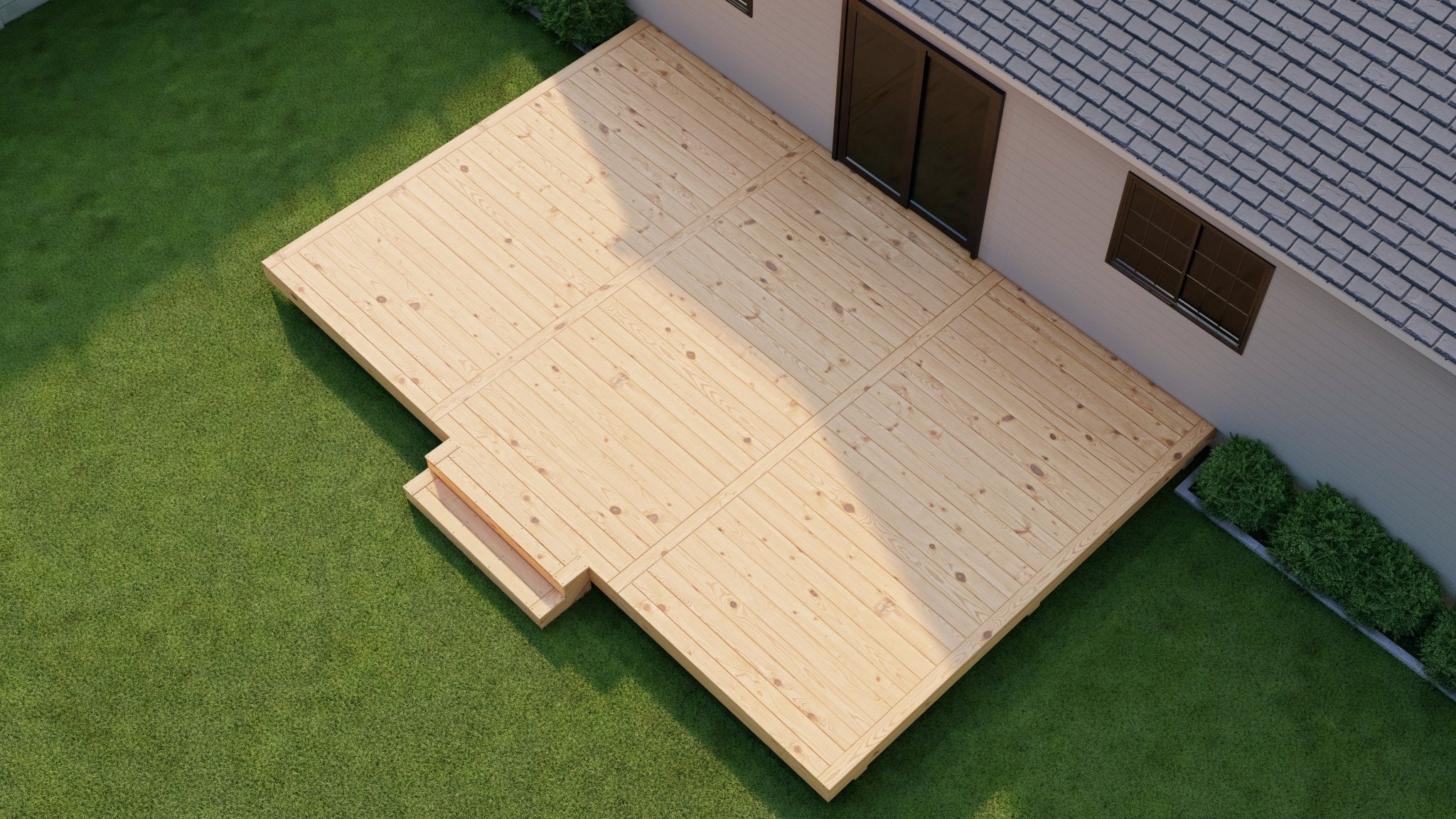 Pressure Treated (Kiln Dried) Wood Deck Kit - A - DIY