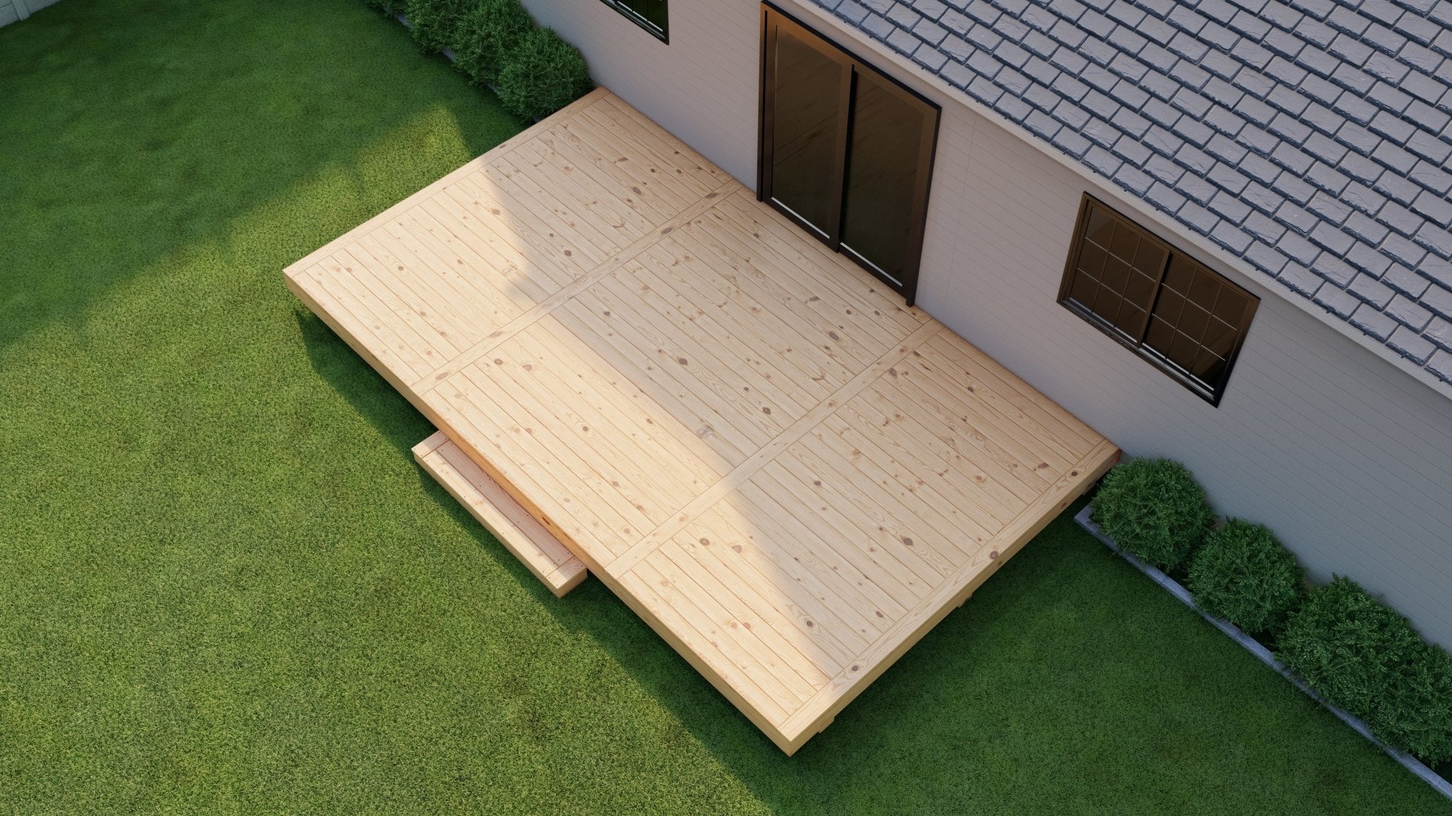 Pressure Treated (Kiln Dried) Wood Deck Kit - A - DIY