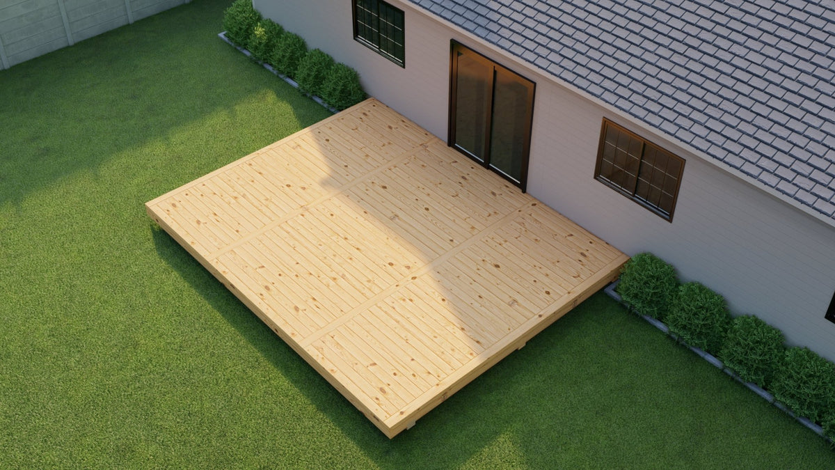Pressure Treated (Kiln Dried) Wood Deck Kit - A - DIY