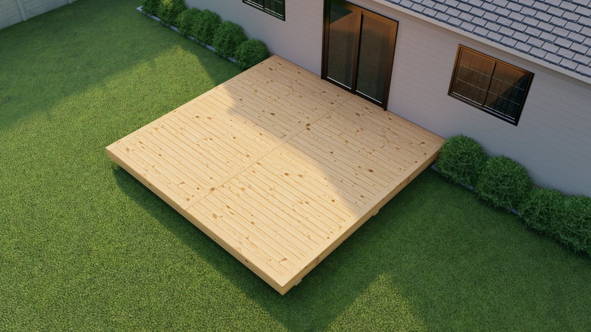 Pressure Treated (Kiln Dried) Wood Deck Kit - A - DIY
