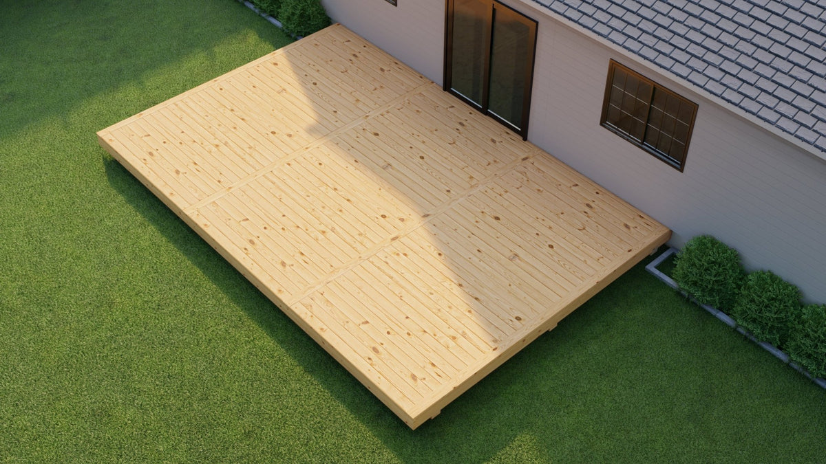 Pressure Treated (Kiln Dried) Wood Deck Kit - A - DIY