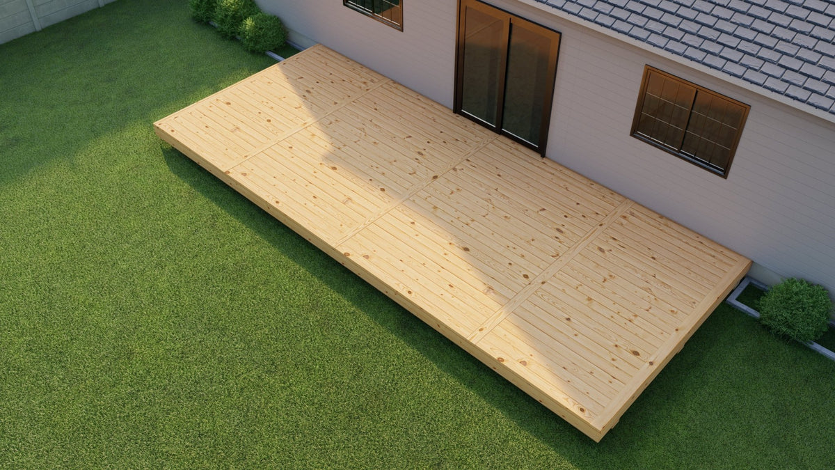 Pressure Treated (Kiln Dried) Wood Deck Kit - A - DIY