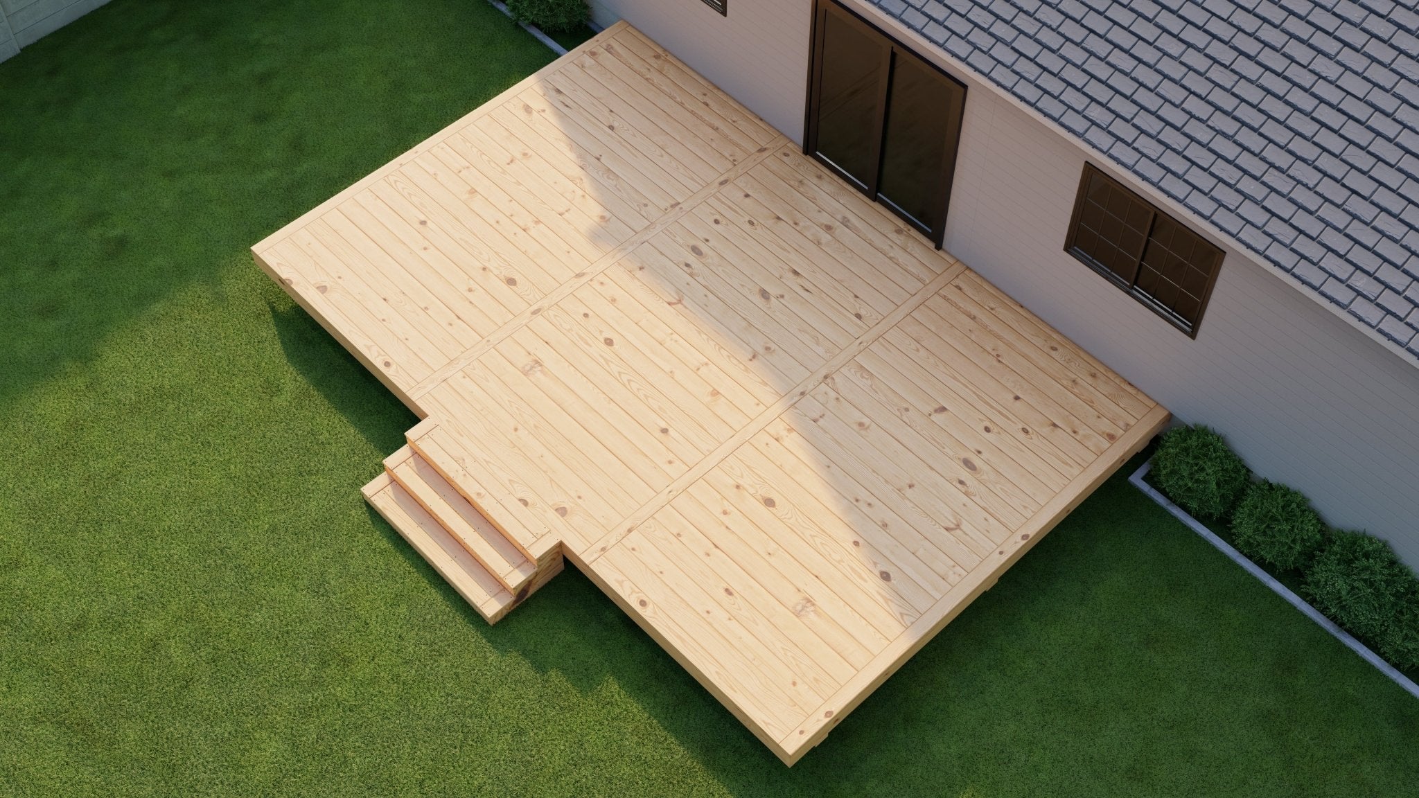 Pressure Treated (Kiln Dried) Wood Deck Kit - A - DIY