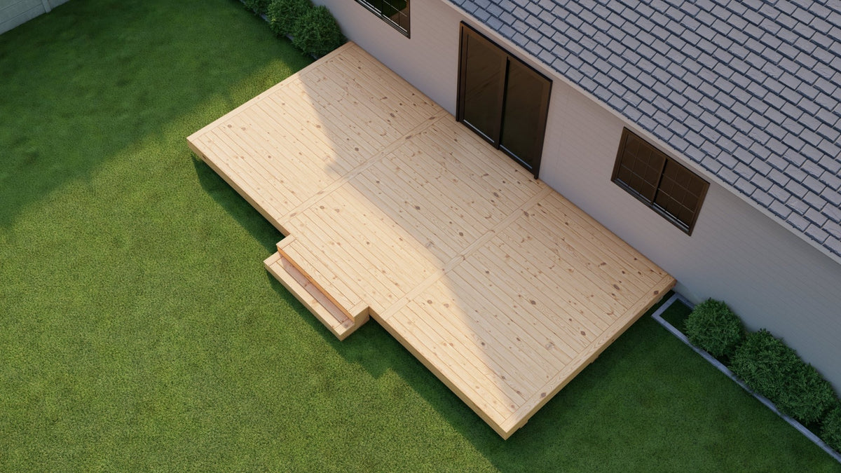 Pressure Treated (Kiln Dried) Wood Deck Kit - A - DIY
