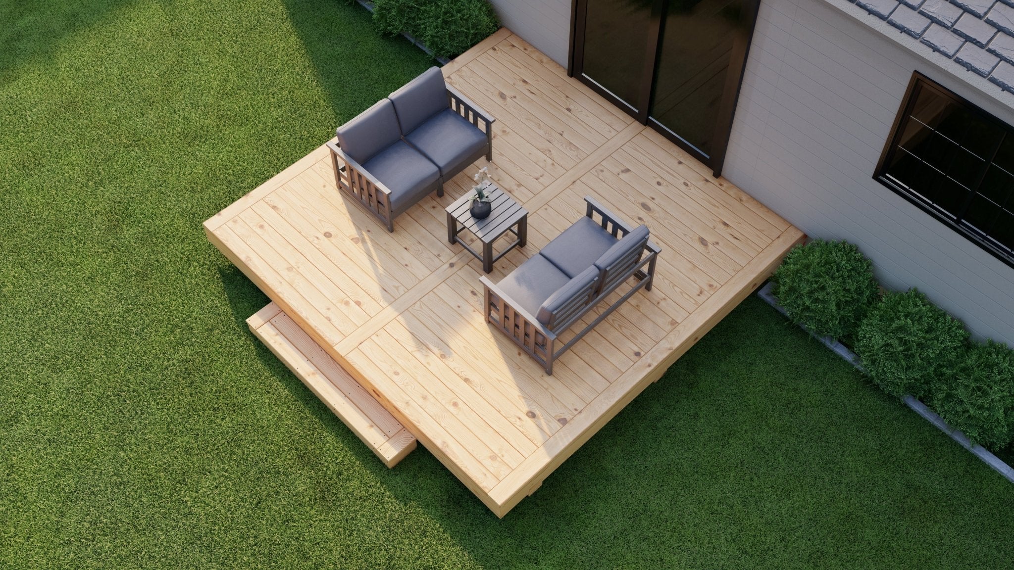 Pressure Treated (Kiln Dried) Wood Deck Kit - A - DIY