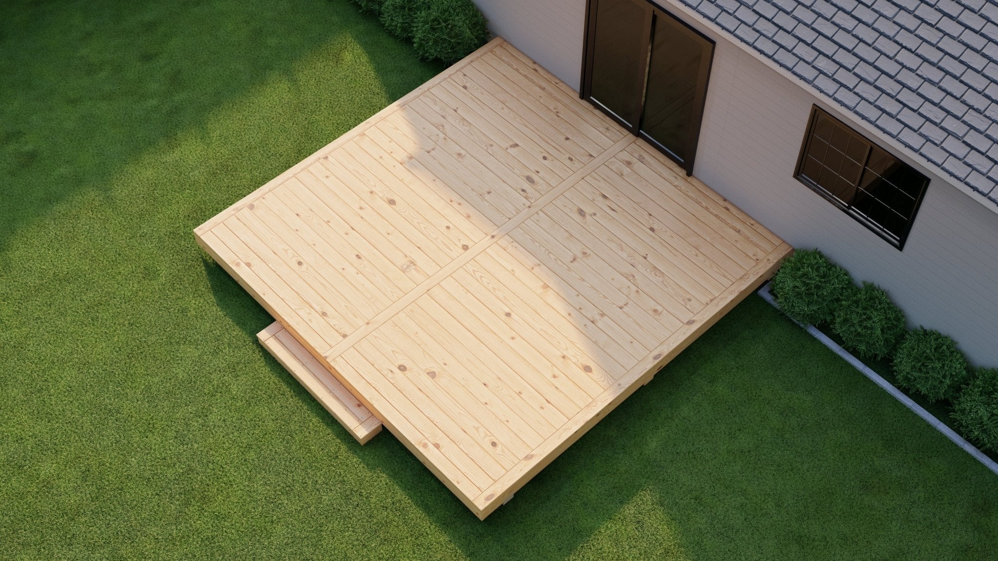 Pressure Treated (Kiln Dried) Wood Deck Kit - A - DIY
