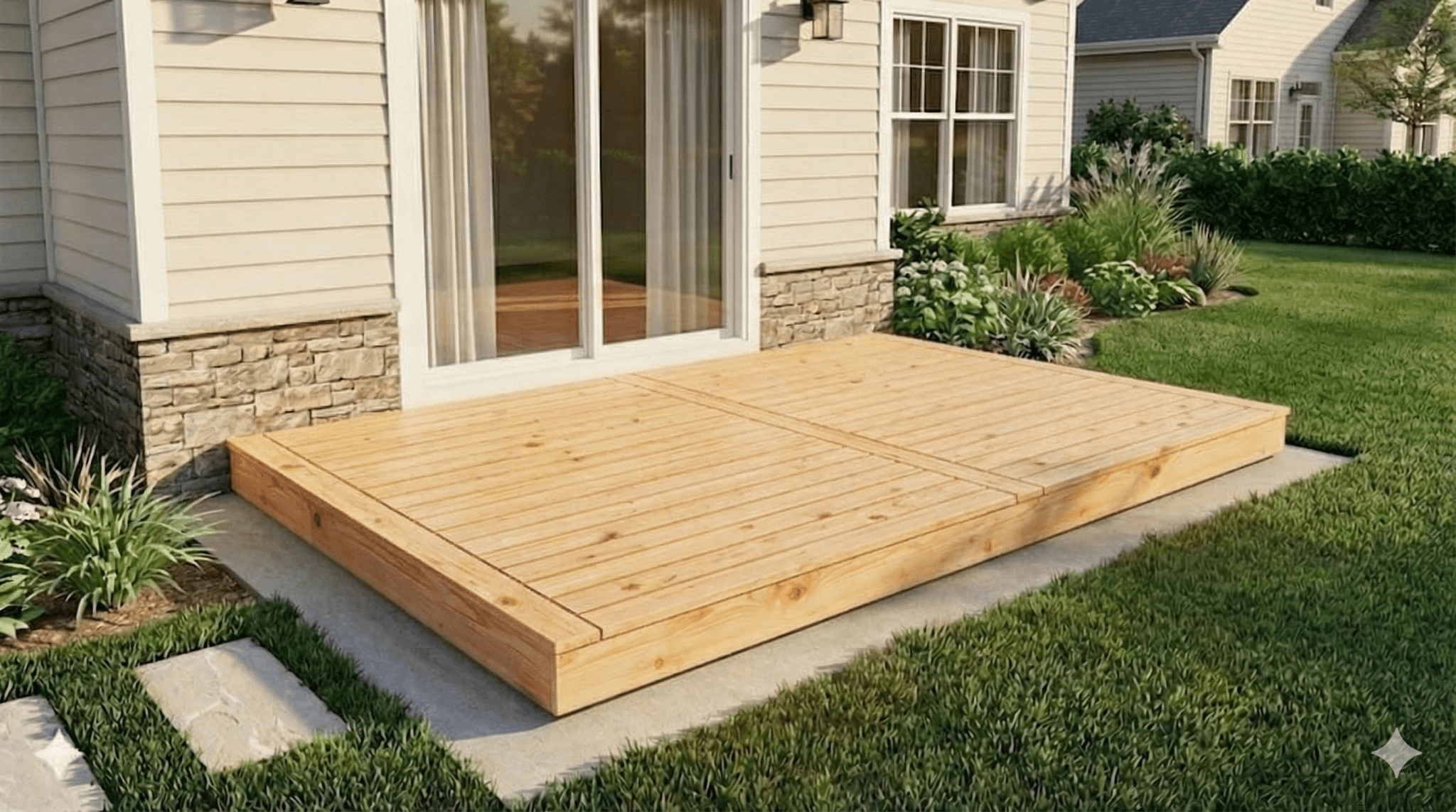 Pressure Treated (Kiln Dried) Wood Deck Kit - A - DIY