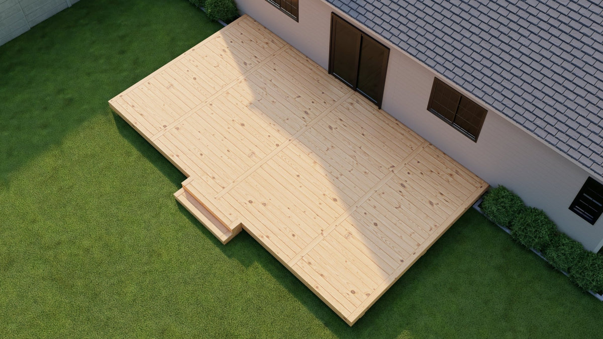 Pressure Treated (Kiln Dried) Wood Deck Kit - A - DIY