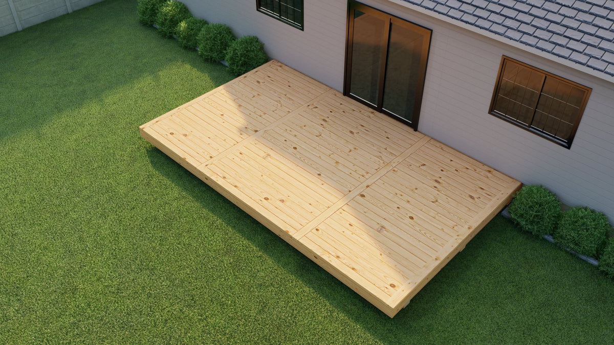 Pressure Treated (Kiln Dried) Wood Deck Kit - A - DIY