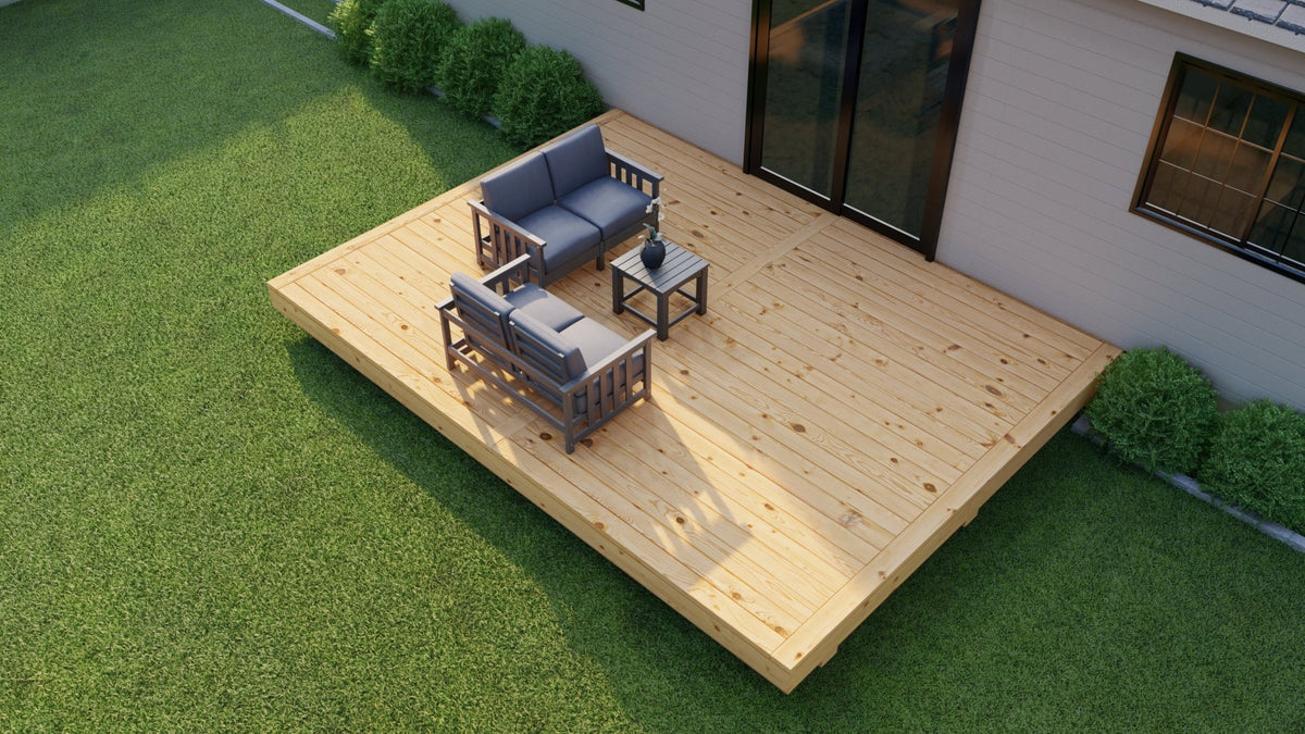 Pressure Treated (Kiln Dried) Wood Deck Kit - A - DIY