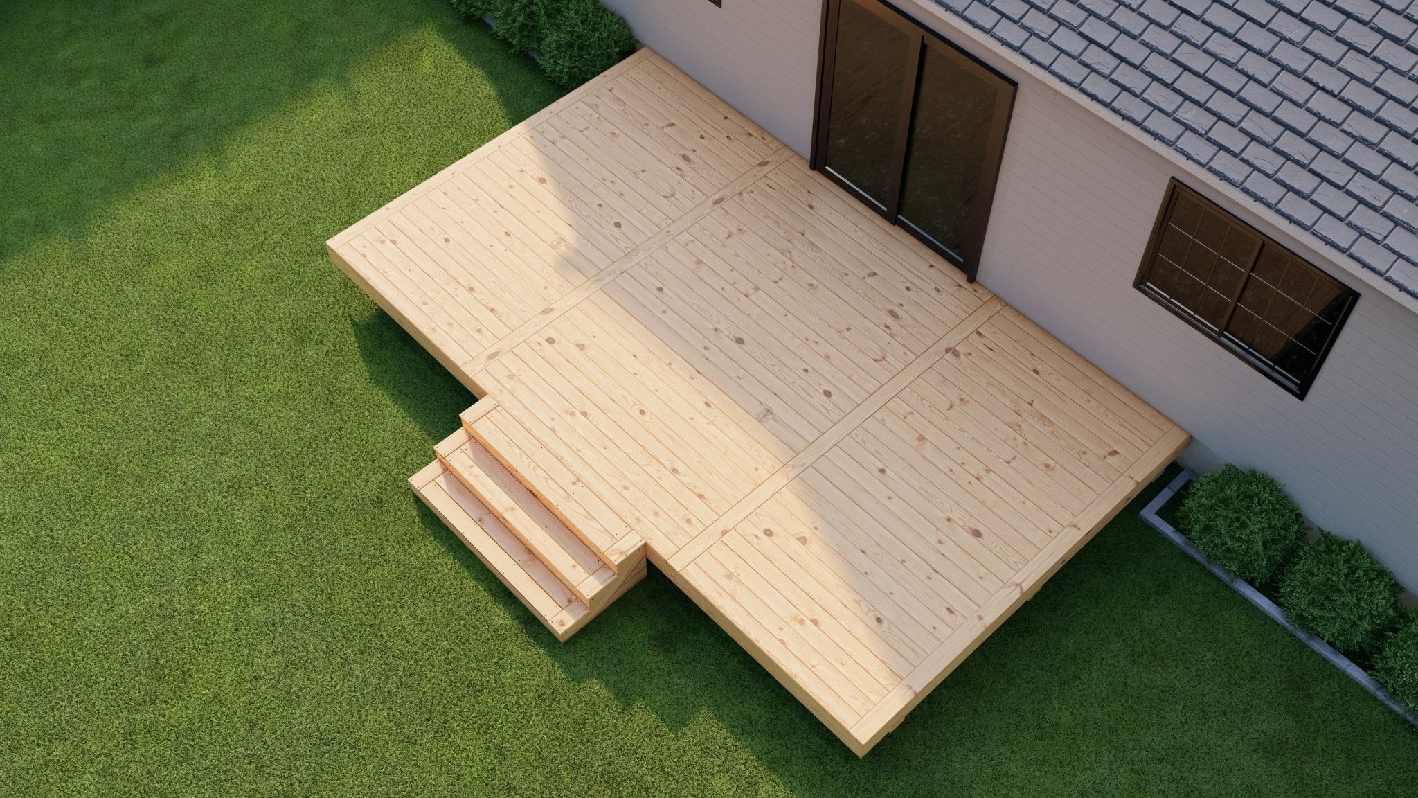 Pressure Treated (Kiln Dried) Wood Deck Kit - A - DIY