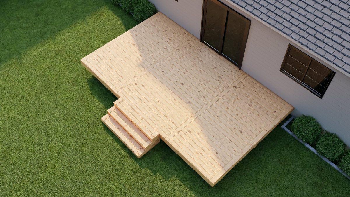 Pressure Treated (Kiln Dried) Wood Deck Kit - A - DIY