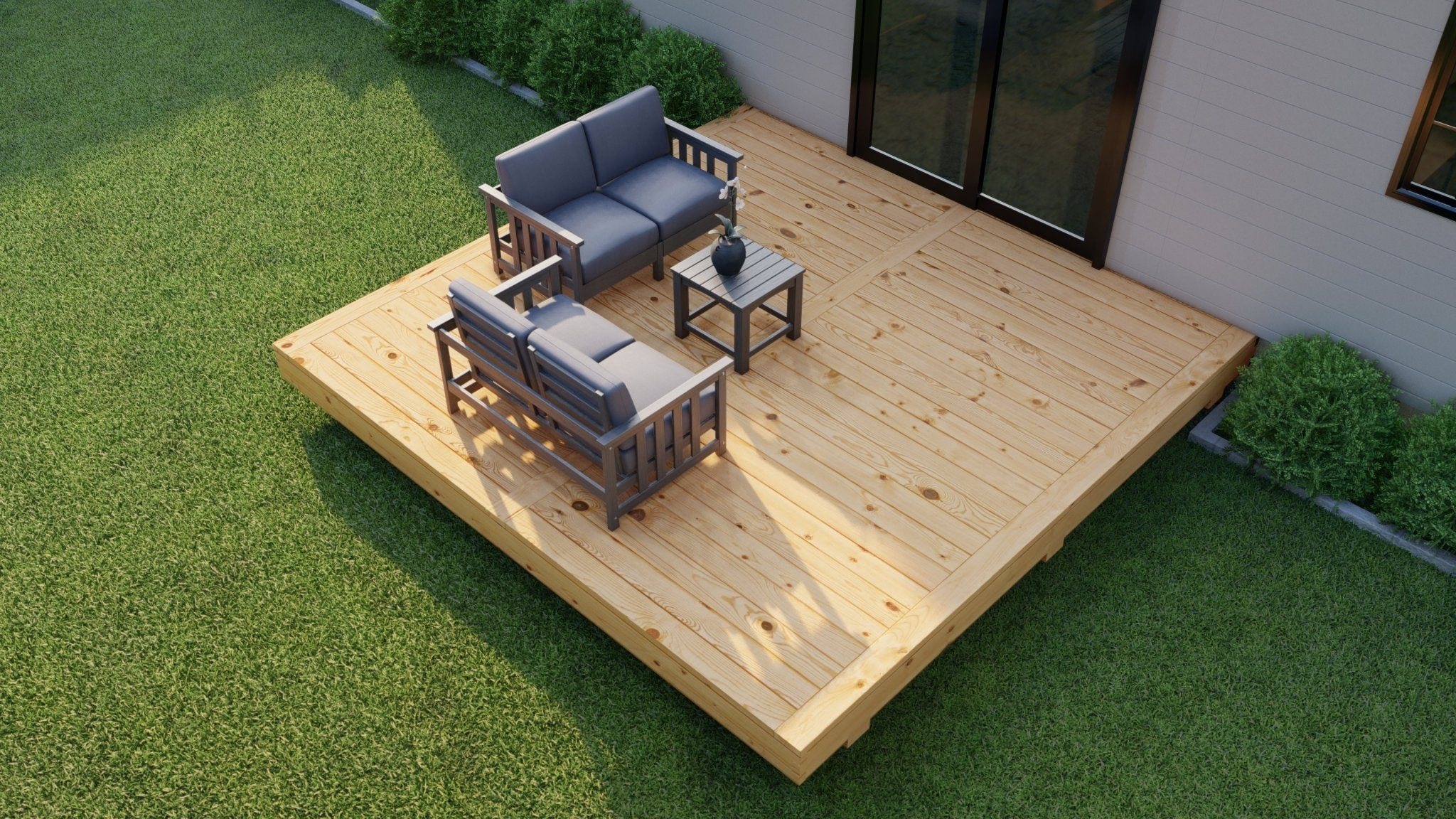 Pressure Treated Kiln Dried Wood Deck Kit | Easy DIY Installation – A-DIY
