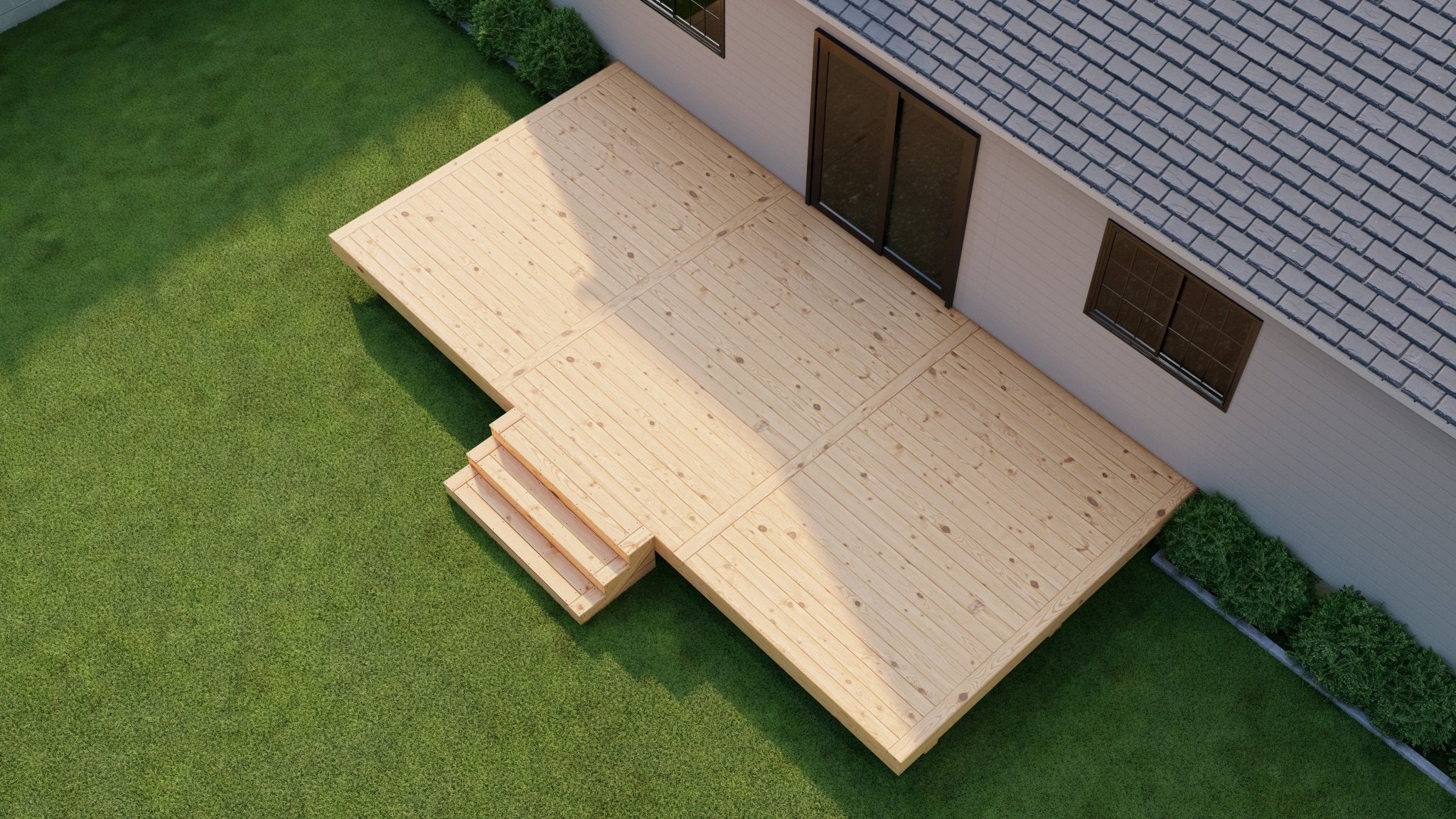 Pressure Treated (Kiln Dried) Wood Deck Kit - A - DIY