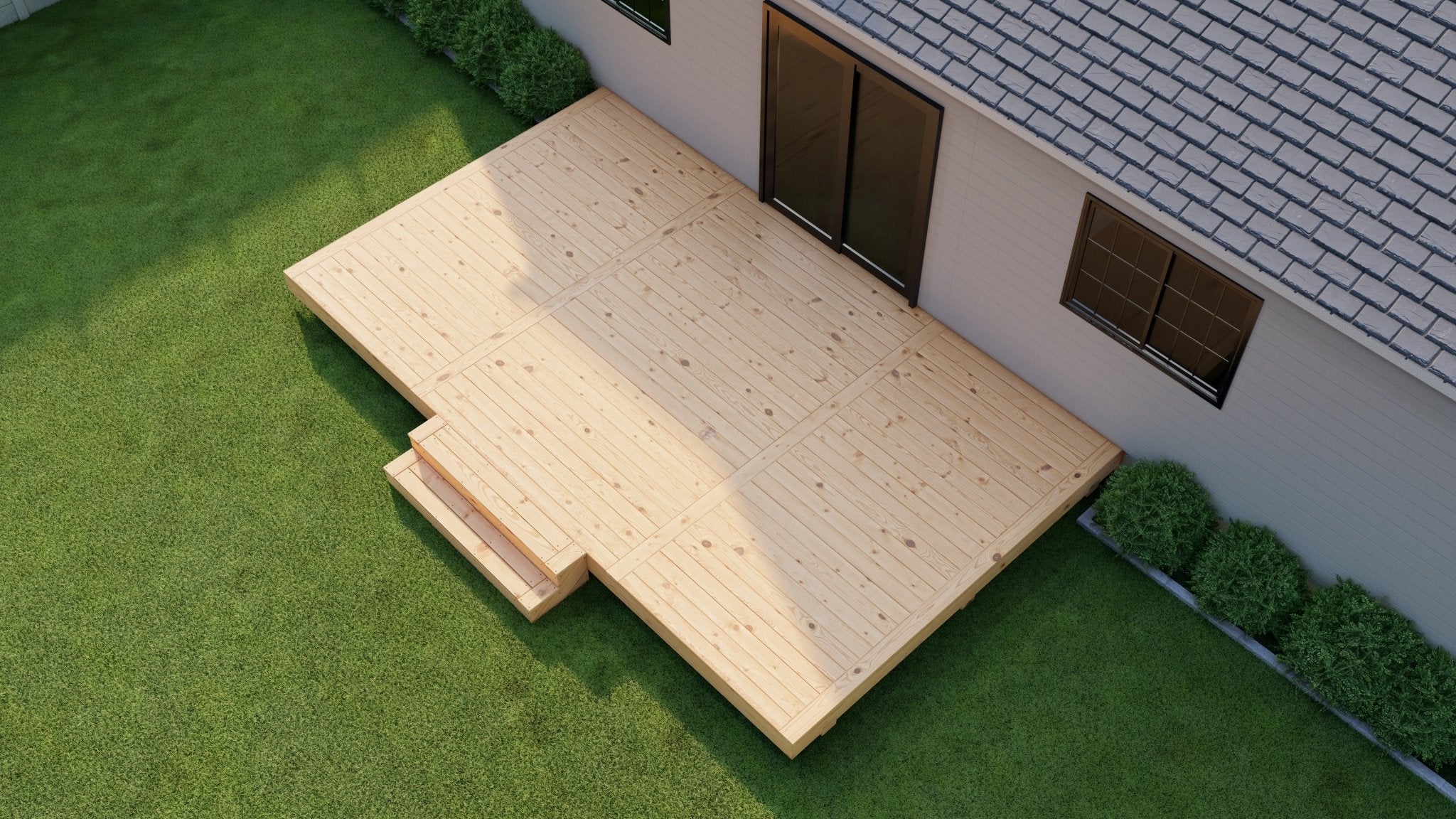 Pressure Treated (Kiln Dried) Wood Deck Kit - A - DIY