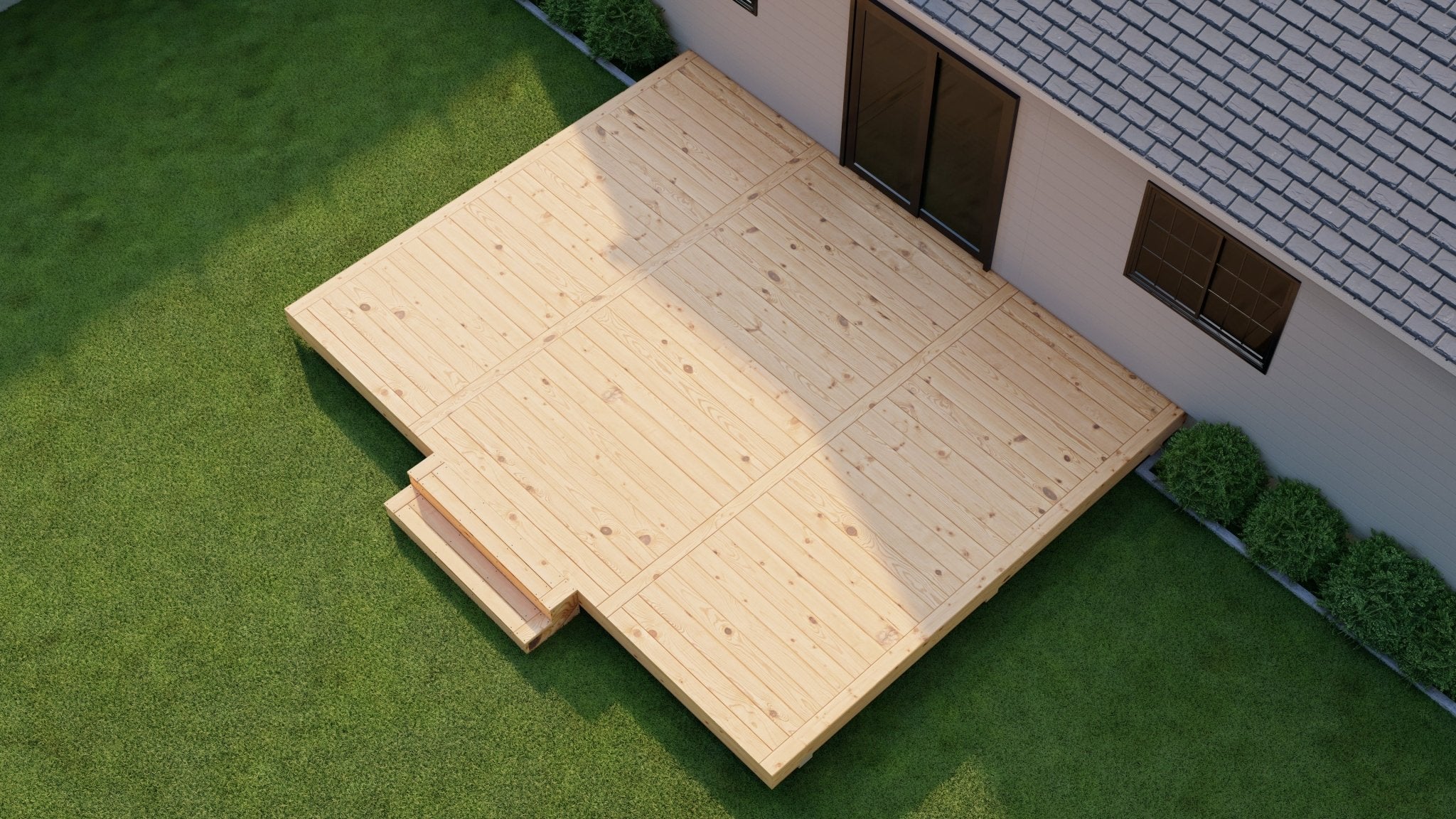 Pressure Treated (Kiln Dried) Wood Deck Kit - A - DIY