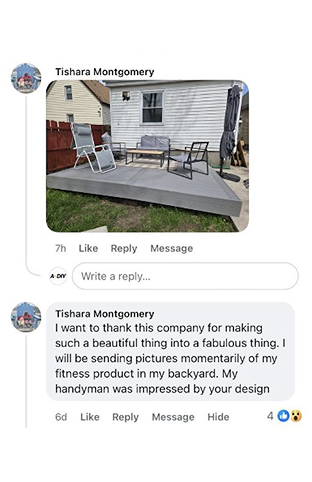 Customer photo of a finished A-DIY deck