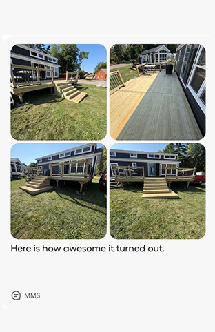 Customer photo of a finished A-DIY deck